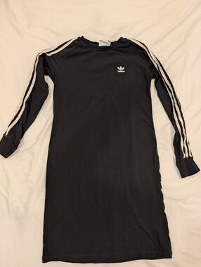 adidas Black Crewneck Dress with White Trefoil Size L